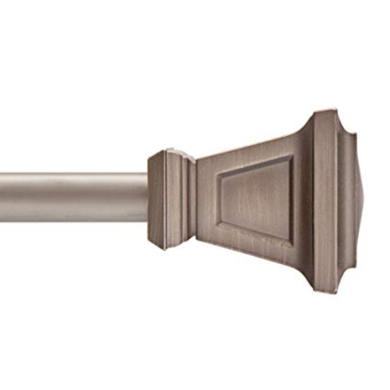 Curtain Rod by Kenney Inspire Creativity, Pewter Color 90"-130" with 5/8" Diameter. Open Box - New