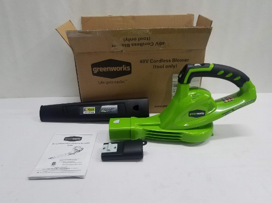 GreenWorks 40V Cordless Blower, Tool Only. NO BATTERY - New
