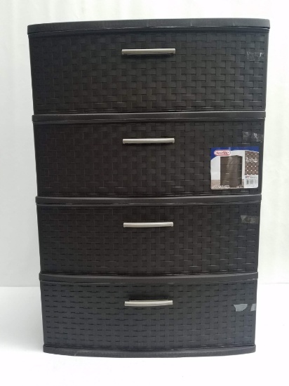 Sterilite 4 Drawer Wide Weave Tower, No Casters, Brown - New