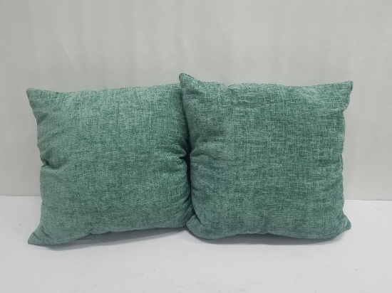 Mainstays Chenille Decorative Pillows. 18" x 18" Sage Green, Qty 2 - New