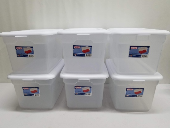 Sterilite 20 Qt Storage Boxes, Qty 6 - New