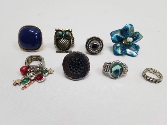8 Stretchy/Adjustable Rings