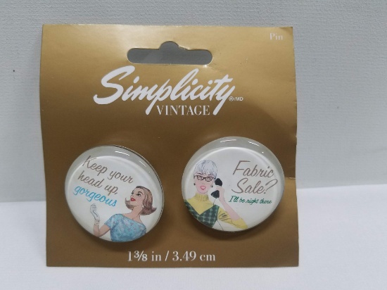 Simplicity Vintage Pins, New 2017