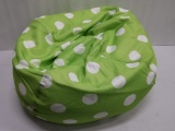 Comfort Research Bean Bag Chair - Green w/ White Polkadots