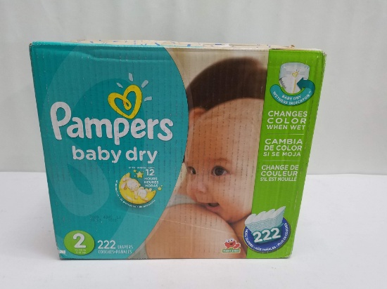 Pampers Baby Dry Diapers size 2 (12-18 lbs) Box of 222, Sealed - New