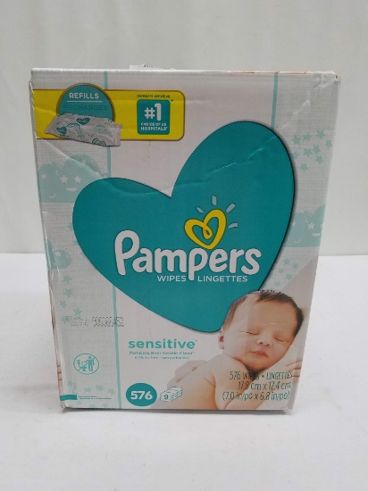 Pampers Wipes Refills. 9 packages = 576 Wipes. Sealed Box - New