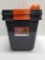 Hefty Hi-Rise Pro Storage Bins with Lids (Qty 2) - 32-qt, Dark Gray/Orange - New