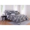 5pc Full/Queen Jagged Framework Grey Comforter Set: Comforter, 2 Shams, 2 Decorative Pillows - New