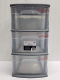Mainstays 3-Drawer Cart - Gray/Clear - New