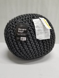 Knitted Square Pouf Chair - Dark Gray, Mainstays - New