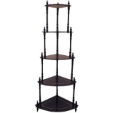 Ore International 5-Tier Decorative Corner Shelf - Cherry - New