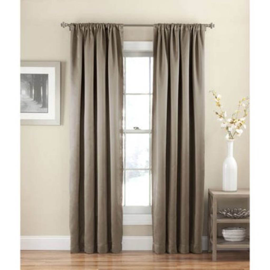 Lot Eclipse Blackout Curtains Set Of 2 Rod Pocket Mushroom