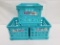 Sterilite Crates, Qty 3, Teal. Stacking/Interlocking, Smaller Size for DVDs, CDs, etc - New