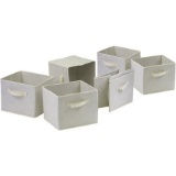 Fabric Collapsible Storage Cubes (Qty 6) - 12x12x12, Cream - New