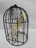 Caged Skeleton Crow, Halloween Decor - New