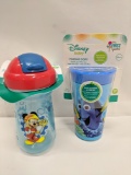 Disney Baby Cups, Mickey Mouse Straw Cup +18m, Finding Dory Simply Spoutless Cup +12m - New