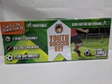 Youth Soccer Set, Portable, Includes: 2 goals, 1 Ball, & 1 Pump, Damaged Box - New