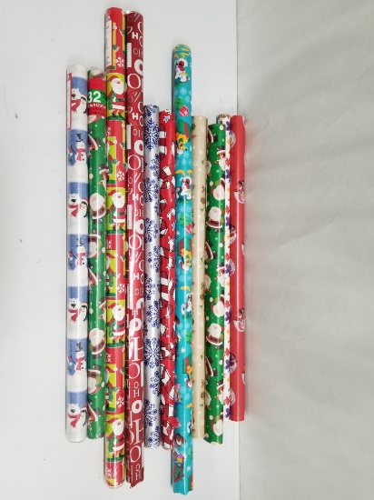 Wrapping Paper - 11 Rolls (8 Partial, 3 New)