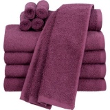 6 PC Raspberry Towel set, 2 Bath Towels, 2 Hand Towels, 2 Washcloths - New