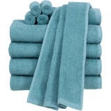 6 PC Blue Cameo Towel Set, 2 2 Bath Towels, 2 Hand Towels, 2 Washcloths - New