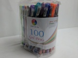 100 Gel Pens, Glitter/Metallic/Milky/Standard/Neon, Container Damaged - New