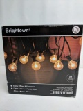 Indoor/Outdoor String of Clear 25 Globe Lights, Black Wire, Brightown - New