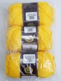 Three Skeins of Lion Brand Yarn - Pittsburgh Yellow - New