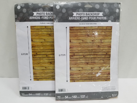 Photo Backdrops (Qty 2) - Wood Grain Photo Backdrop - New