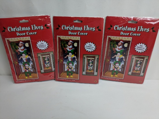 3 Christmas Elves Door Covers, 30inx5ft, Qty 3 - New