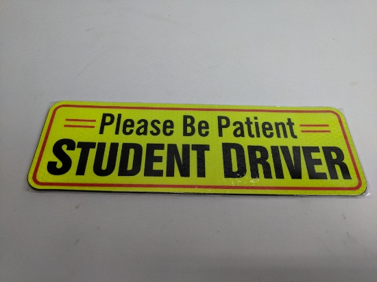 Please Be Patient Student Driver Sign, Magnetic Bumper Sticker - New