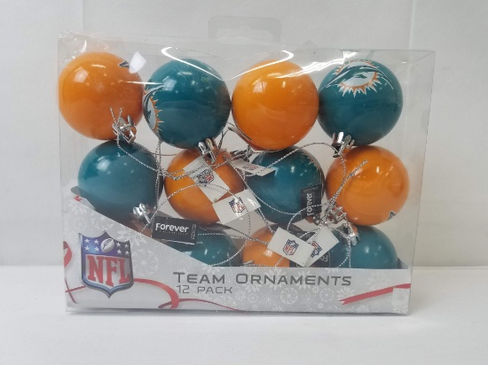 NFL Team Ornaments Miami Dolphins, Qty 12 - New