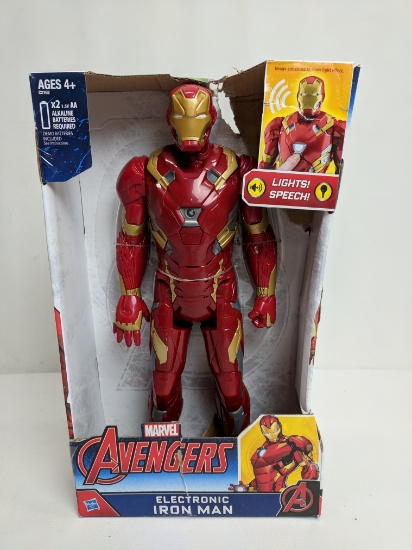 Electronic Iron Man Action Figure, Lights! Speech!, Marvel, Ages 4+, Box Damage - New