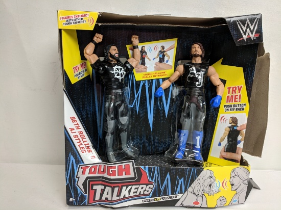 Action Figure Toys: Tough Talkers, Seth Rollins & AJ Styles, Pro-Id Tech! Warehouse Damage Box - New