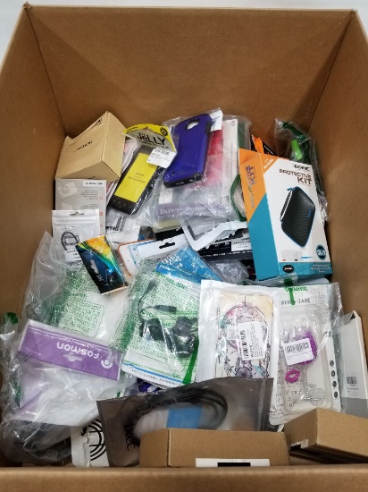 Box of Various Phone Cases, Charging Cables, Etc - MSRP Greater than $100