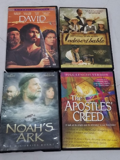 4 Religious/Biblical DVDs (Damaged Cases, DVDs New): David -to- The Apostles' Creed