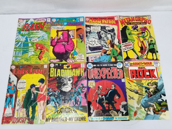 8 Vintage DC Comics (Copyrights 1960's/70's): The Flash -to- Sgt. Rock