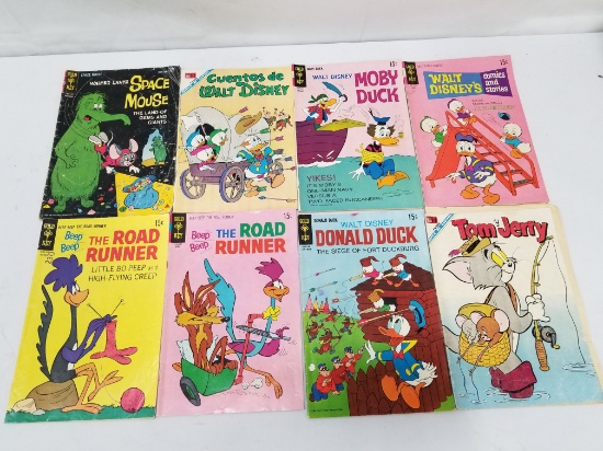 8 Vintage Disney/Warner Bros. Comics (1960's/70's): Space Mouse -to- Tom & Jerry