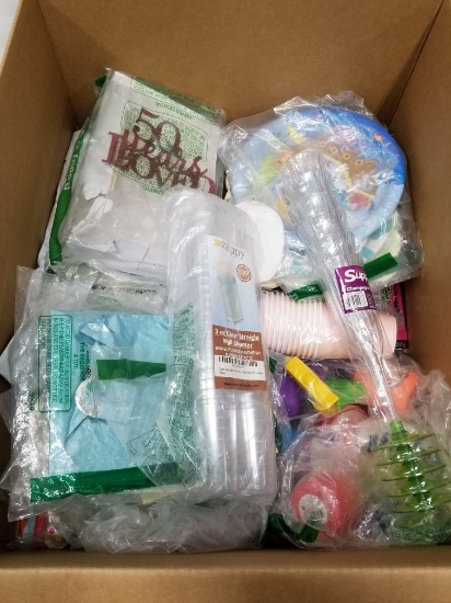 Box of Party Supplies - Varied Themes - MSRP Greater than $50