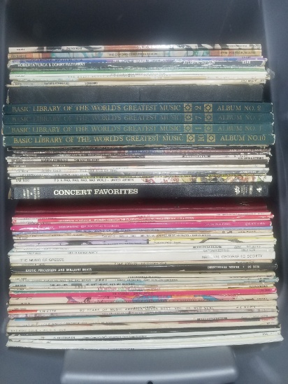 Bin of Records, Bin #2, approx 65 LP Record Albums