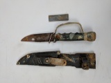 Vintage Knife with Sheath & Whetstone