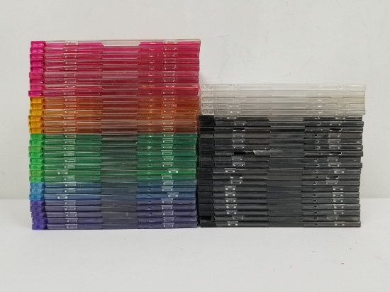 ~55 Thin Jewel CD Cases - Assorted Colors