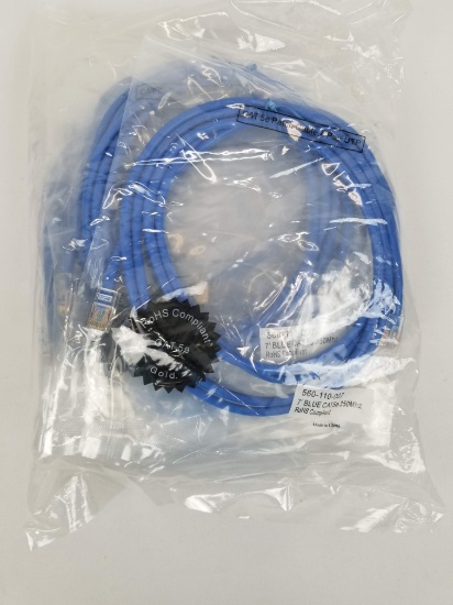 10 Pack 7' Blue Cat5e Patch Cables - New