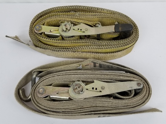 Heavy Duty Ratcheting Tie Downs - "2 inch Wide Woven