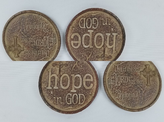 Set of 4 Religious Coasters - Cast Resin