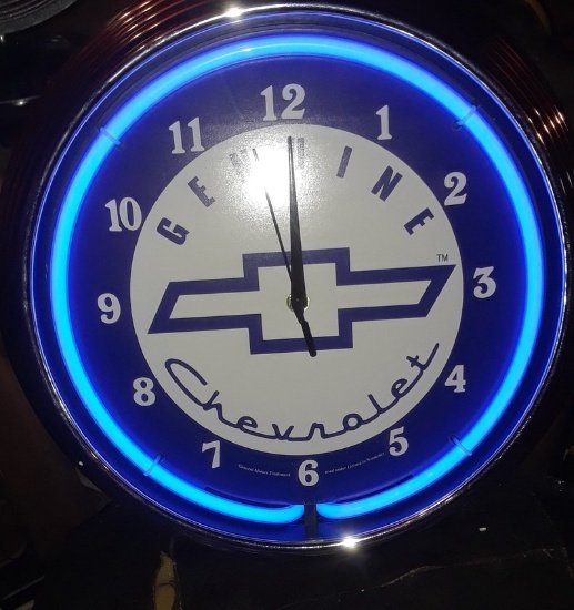 Genuine Chevrolet Neon Clock