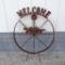 Wagon Wheel Welcome Sign