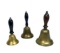 Antique Brass School Bells -Set of 3