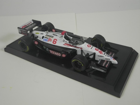 Texaco Mario Andretti Coin Bank Indy Car on Display Stand w/Box
