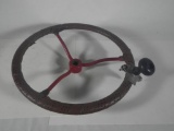 Tractor Steering Wheel Red w/Knob