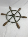 Ship / Boat Steering Wheel Antique with Wood Handles Nautical